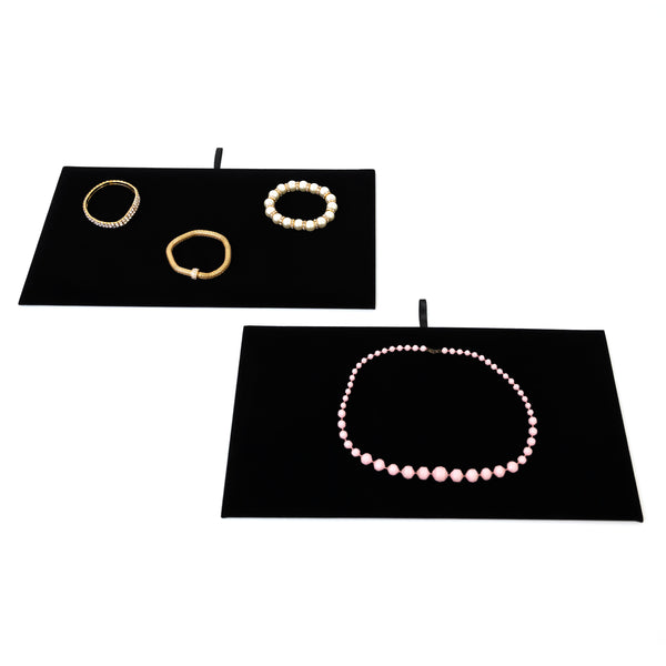 Black Velvet Jewelry Display Pad for 7.5" W x 14 L Size Trays - 6 Pack