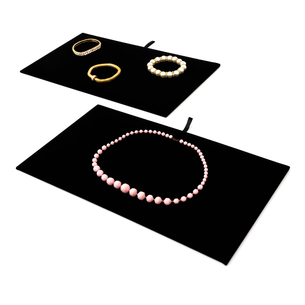 Black Velvet Jewelry Accessory Display Pads (14 in, 6 Pack)
