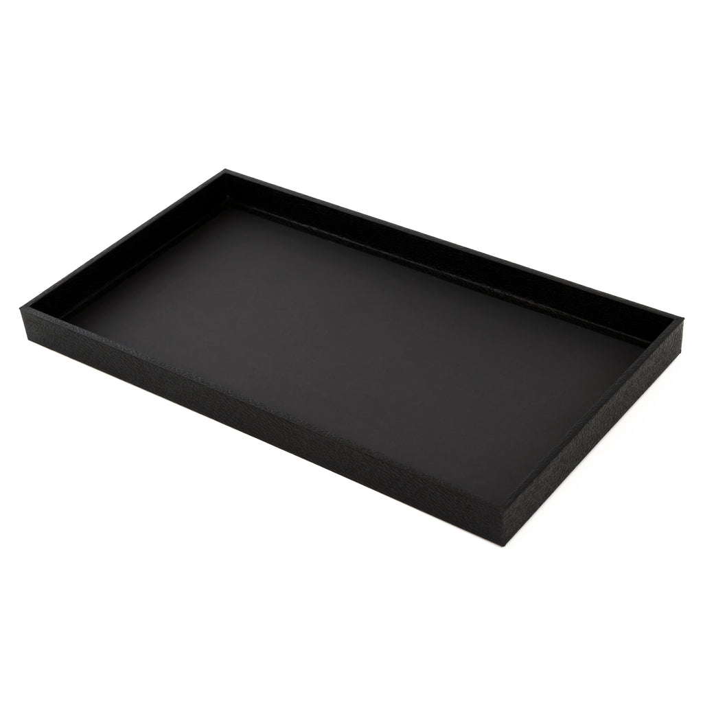 Black Textured Luxury Storage Organizing Trays and Jewelry Display Trays - 5 pack