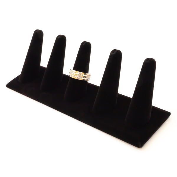 Black Velvet 5-Finger Ring Stand Jewelry Display