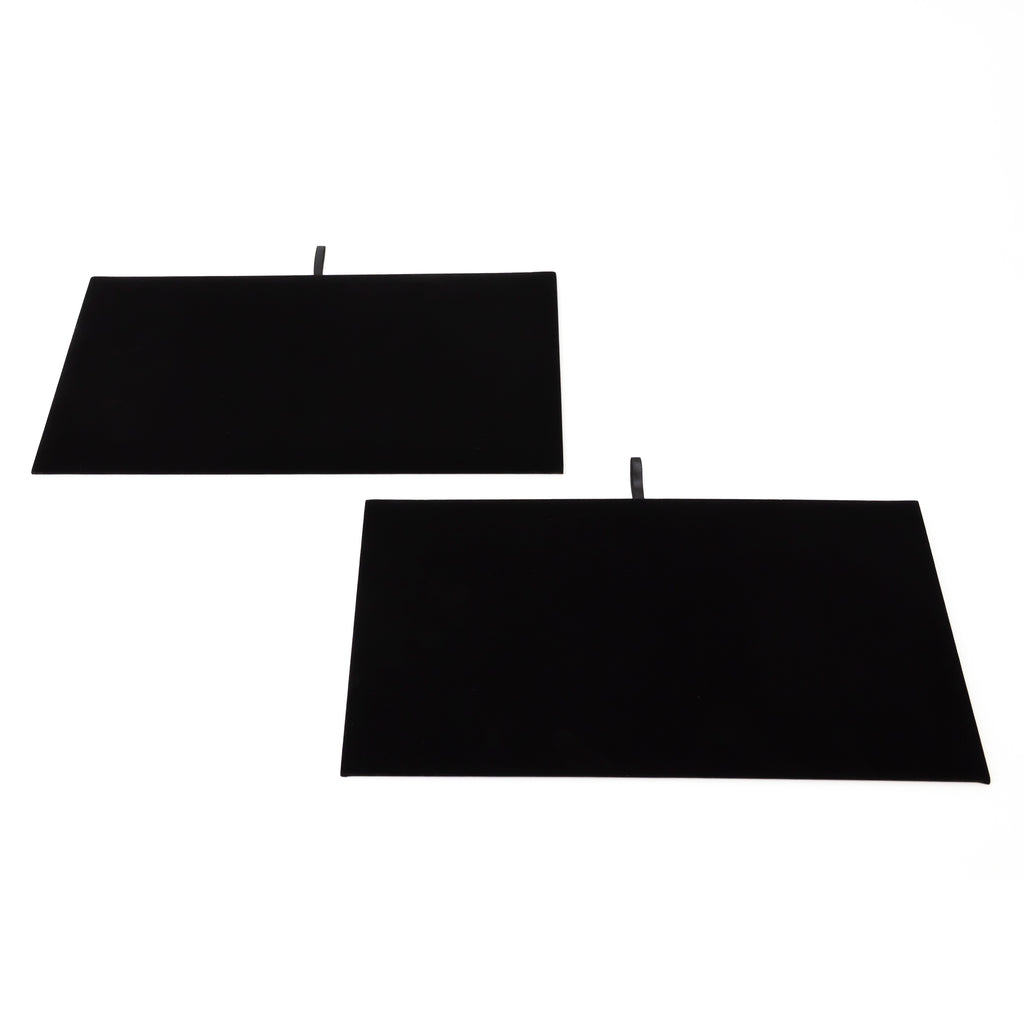 2 Black Velvet Display Pads – 14 1/8 X 7 5/8 Inches – Jewelry Presentation