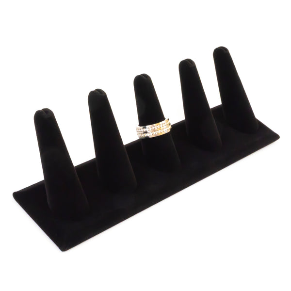 Black Velvet 5-Finger Ring Stand Jewelry Display