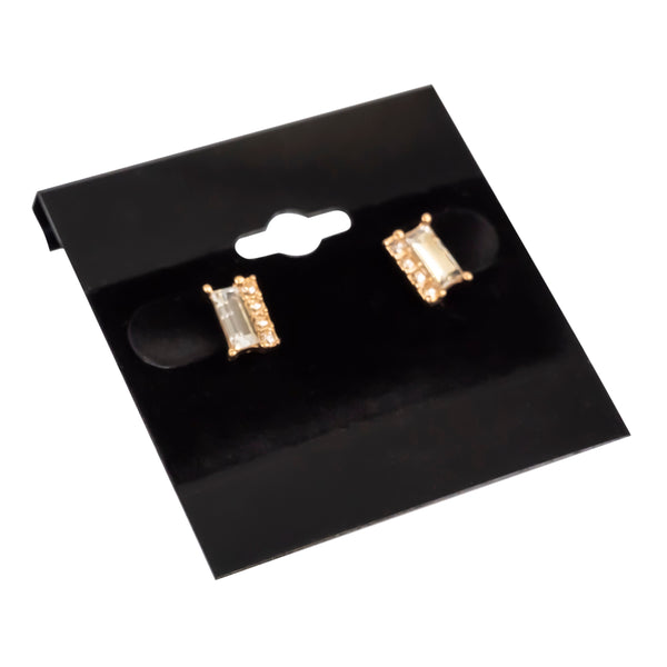 100 Plain 2-inch x 2-inch Black Earring Cards to Display Jewelry Including Stud Earrings, Hoop Earrings, and Teardrop Dangle Pieces for Retail Shops, Trade Shows, and Craft Fairs