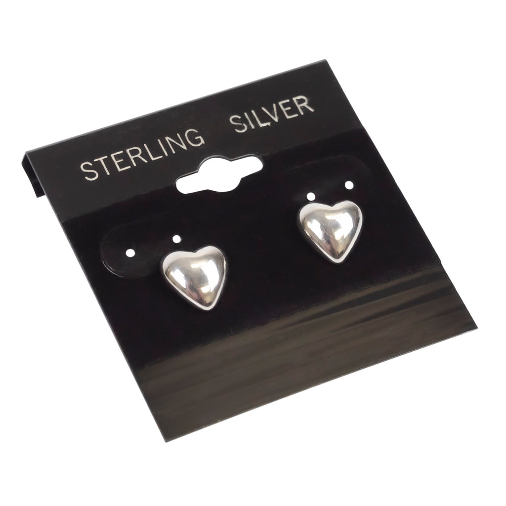 100 Sterling Silver 2-inch x 2-inch Black Earring Cards to Display Jewelry Including Stud Earrings, Hoop Earrings, and Teardrop Dangle Pieces for Retail Shops, Trade Shows, and Craft Fairs