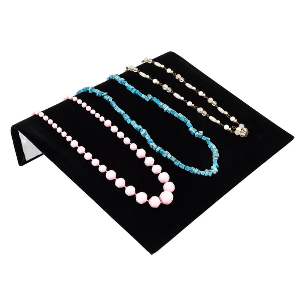 Black Velour Flocked Jewelry Display Ramp for Displaying Necklaces, Watches and Bracelets - 3 Sizes: 8″ L x 1-1/2″ W, 8″ L x 5″ W and 8″ L x 10-1/4″