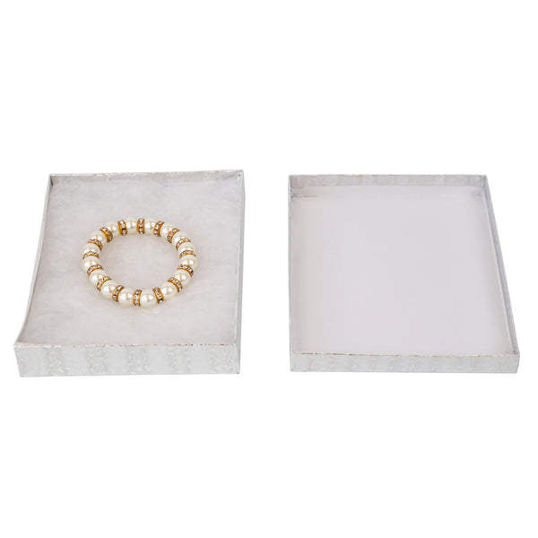 Silver Textured Jewelry Display Box, 6-1/8" L x 5-1/8" W x 1-1/8" H