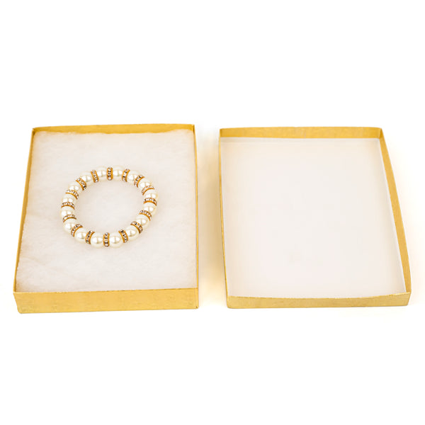 Gold Textured Jewelry Display Box, 6-1/8" L x 5-1/8" W x 1-1/8" H