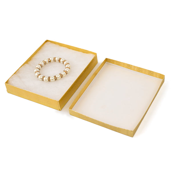 Gold Textured Jewelry Display Box, 6-1/8" L x 5-1/8" W x 1-1/8" H