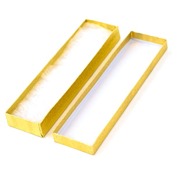 Gold Textured Jewelry Display Box, 8" L x 2" W x 1" H (8 x 2 x 1)
