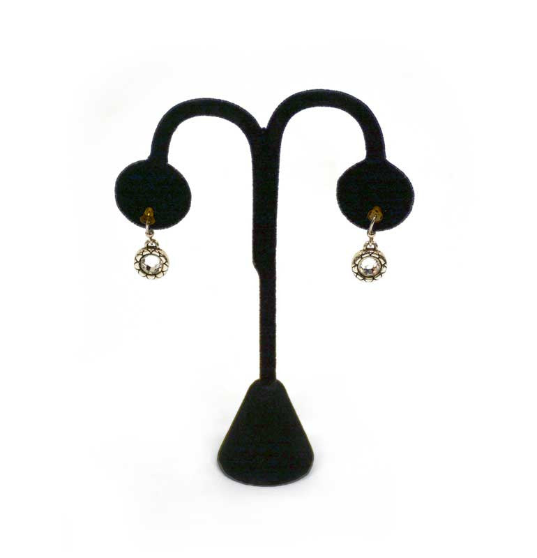 Black velvet lamp style earring display - 6 Pack